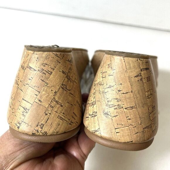 Skechers Cali Luxe Foam Wedge Cork Sandals Women's 11 Slip On White Faux Leather - Picture 8 of 10